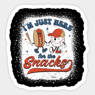 I'm Just Here For The Snacks Baseball 4th Of July Hot Dog Sticker